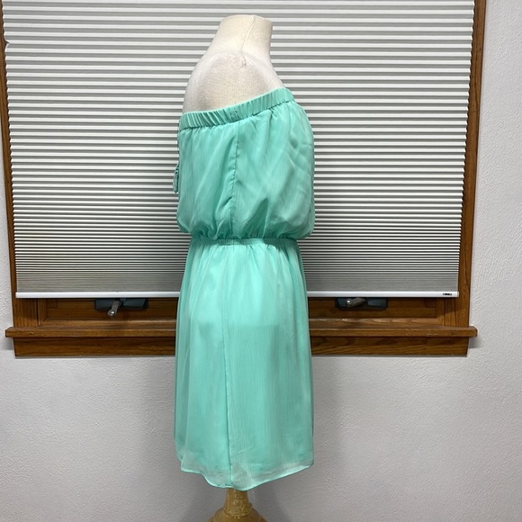 Express NWT Light Green Convertible Strapless Mini Dress Size Medium - Picture 5 of 12
